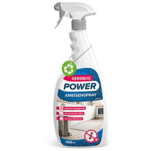 GEROBUG Anti Ameisen-Spray 1 Liter - Ameisen Spray Innen - Ameisen bekämpfen im Haus, Garten - Anti Ameisen Mittel - Spray gegen Ameis