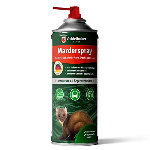 Veddelholzer Marderspray für Auto, Dachboden & Garage | 400 ml | Sofortiger & Langfristiger Schutz für Marder und Objekte durch effektive Marderabwehr | Marderschreck Made in Germany