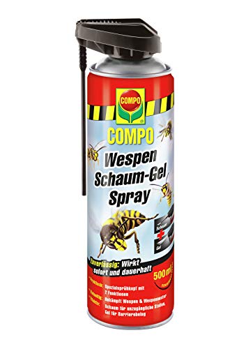 COMPO Wespen Schaum-Gel-Spray inkl. Sprührohr, Wespenschaum als Wespenspray, Sofort- und Langzeitwirkung, 500 m